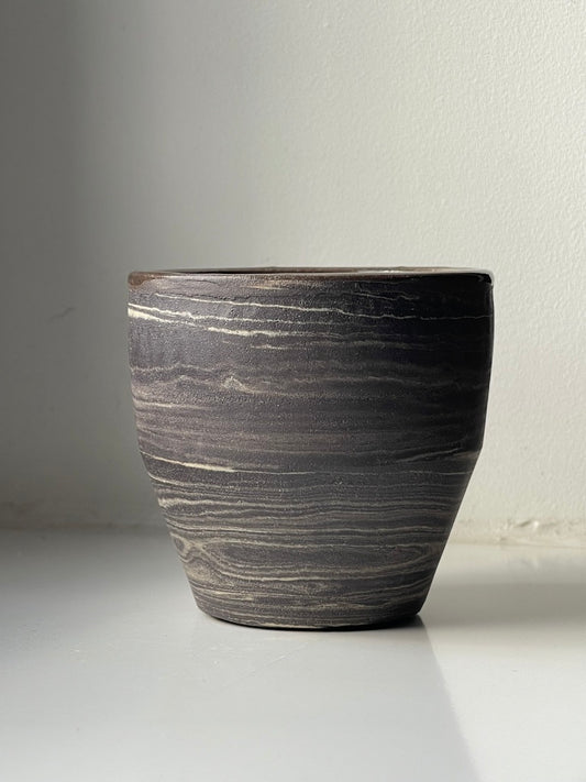 Flat White - V Cup -Black & White Marble - 200ml