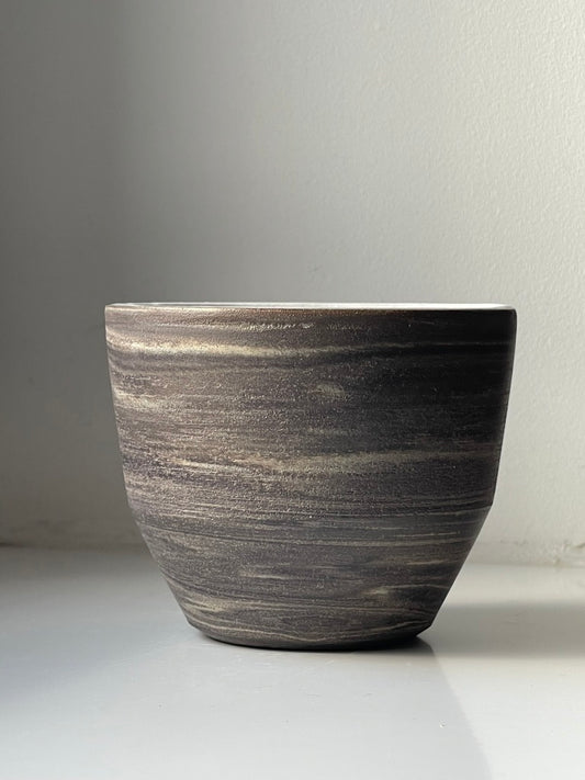 Flat White - V Cup - Black & White Marble with  White Inside - 200ml